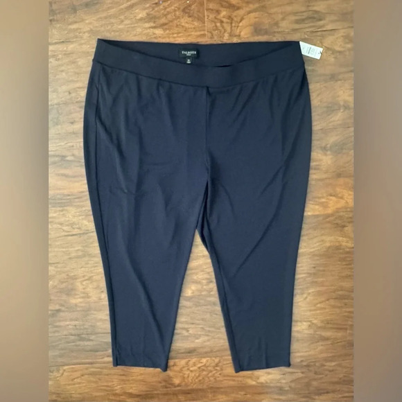 Talbots Navy Pull On Stretch Smooth Slim Leg Pull On Pants Dressy Comfy NWT 3X - Picture 1 of 8